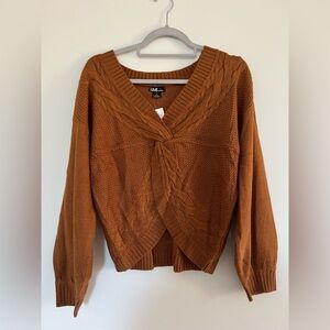 Knit Knot-Front Sweater
